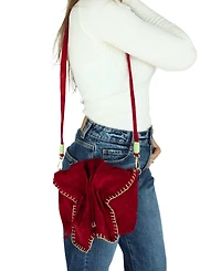 Carlos Falchi Medium Butterfly Suede Leather Bag
