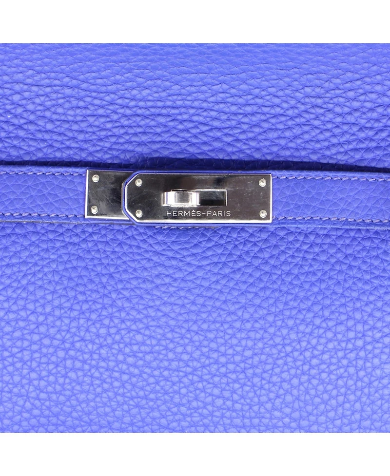 Pre-Owned HERMES Kelly 28 Handbag Green Togo with Palladium Hardware