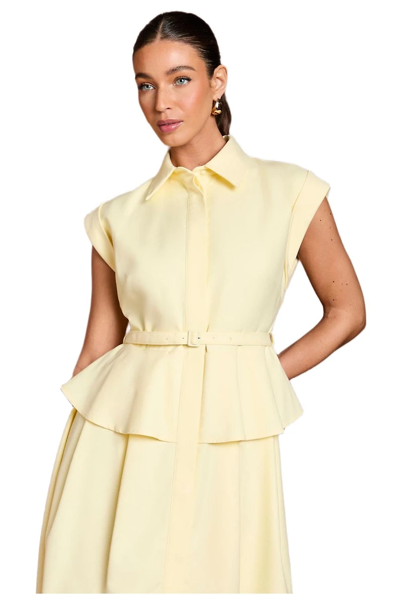Coast Women's Peplum Detail Belted Shirt Dress