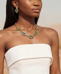 Robert Lee Morris Soho Malachite Link Drop Earrings