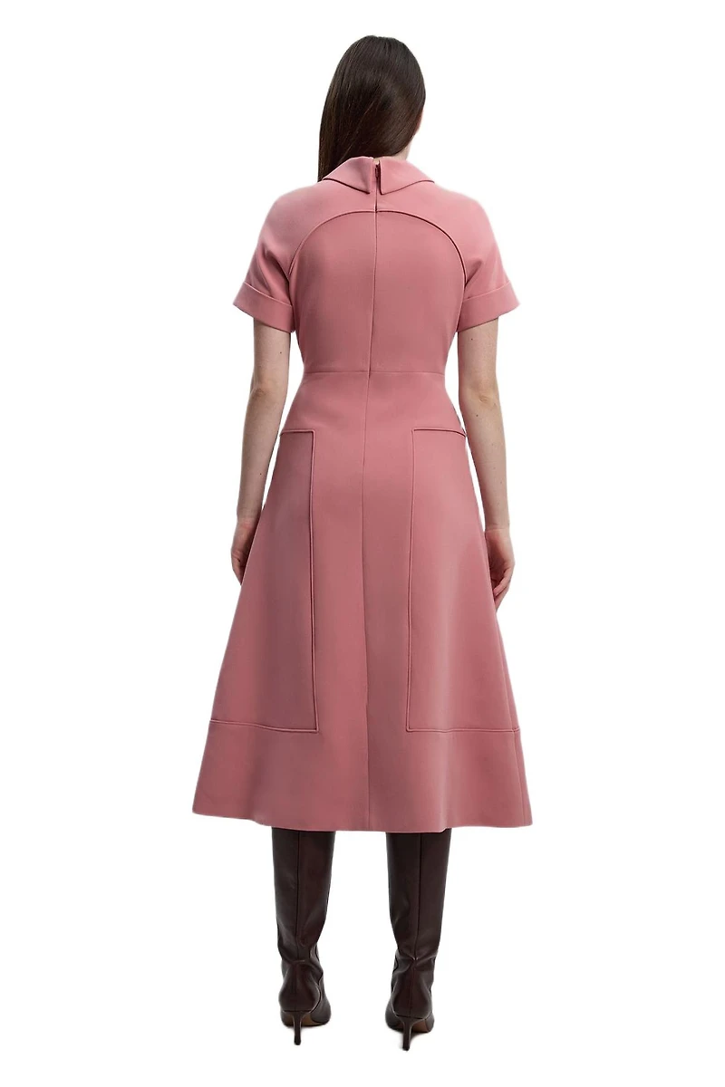 Karen Millen Women's Stretch Tab Detail Full Midi Dress