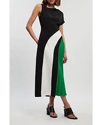 Karen Millen Women's Block Pleated Midi Dress