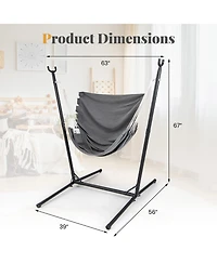 Sugift Hammock Chair with H-Base Stand and 6-Position Adjustable Height