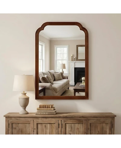 Busdays 20 x 30 Inch Decorative Wall Mirror Solid Wood Frame Rounded Corner for Bedroom Bathroom Living Room Entryway