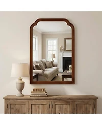 Busdays 20 x 30 Inch Decorative Wall Mirror Solid Wood Frame Rounded Corner for Bedroom Bathroom Living Room Entryway