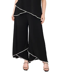 Msk Plus Tulip Hem Rhinestone Detailed Pull-On Pants