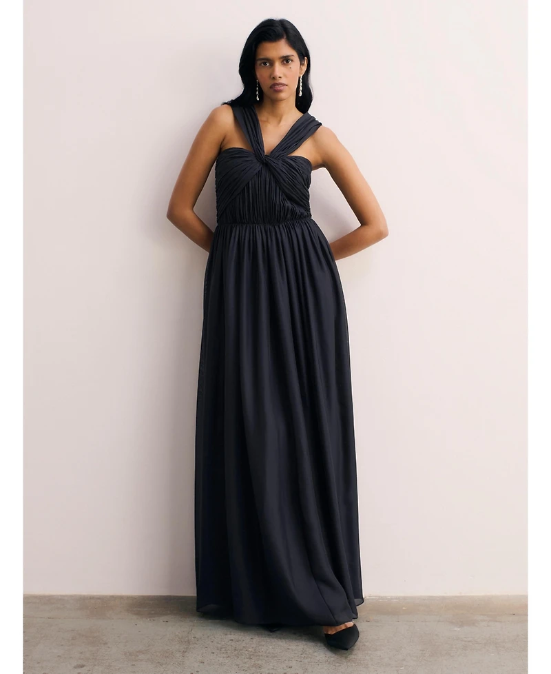 The Fold Women's Sevilla Silk Chiffon Maxi Dress