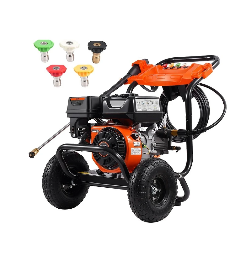 Sugift 3500 Psi 2.6 Gpm Gas Pressure Washer with 5 Nozzle Set for Cars