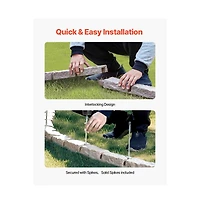 Sugift Faux Stone Landscape Edging 46.4 x 2.2 in Pack Flexible Border