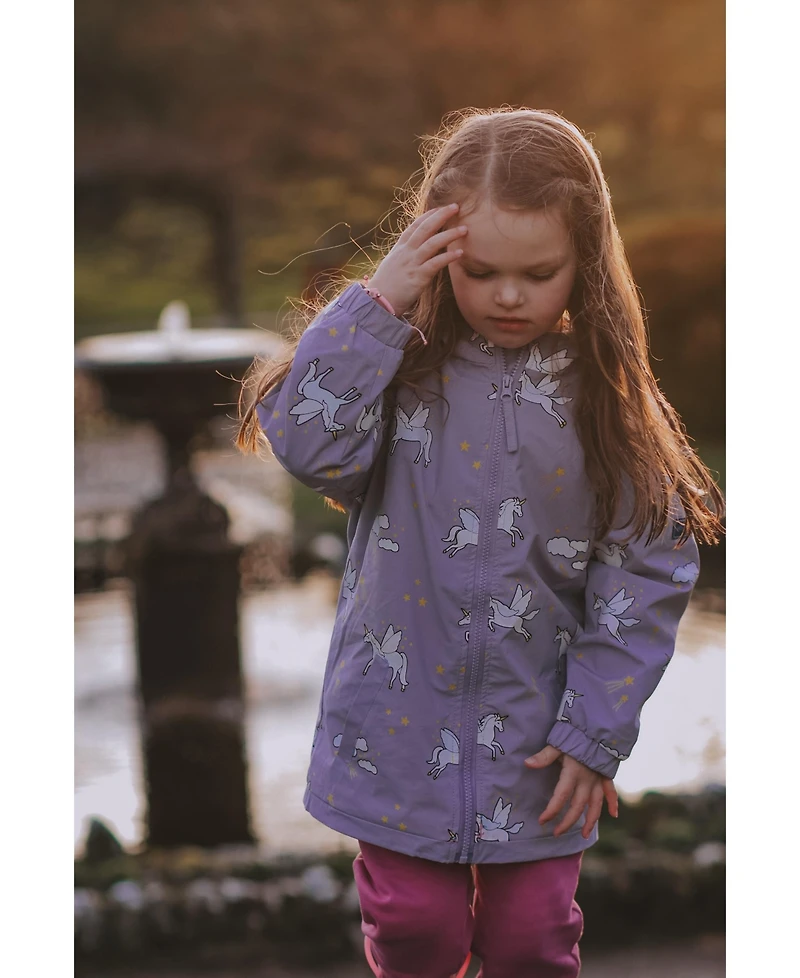 Holly and Beau Girls Color Changing Hooded Raincoat