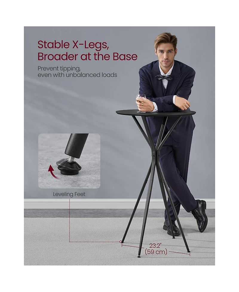 Slickblue Tall Pub Table for Kitchen Bar Dining Modern Space Saver