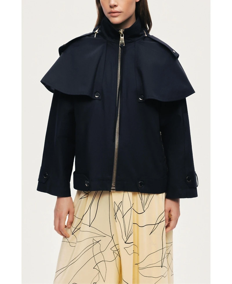 Nocturne Women's Hooded Short Trench Jacket