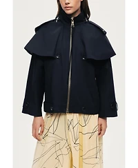 Nocturne Women's Hooded Short Trench Jacket