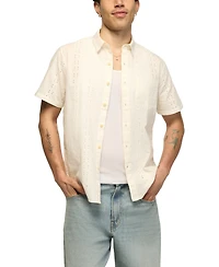 Lucky Brand Men's Novelty Eyelet San Gabriel Short-Sleeve Shirt