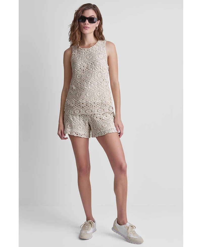 Dkny Jeans Women's High-Rise Crochet Shorts