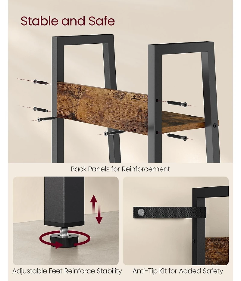 Slickblue Tall Narrow 5 Tier Bookcase Organizer Storage Shelf Unit