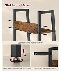 Slickblue Tall Narrow 5 Tier Bookcase Organizer Storage Shelf Unit