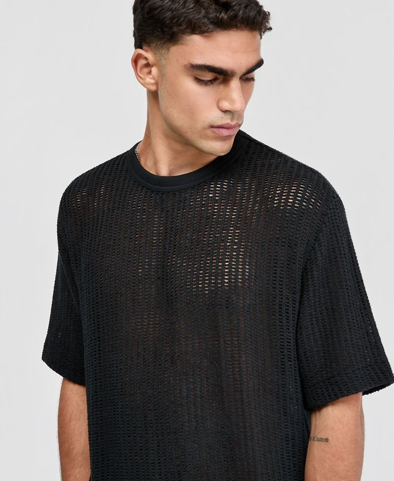 Mode of One Men's Relaxed-Fit Mesh T-Shirt, Macy's Exclusive