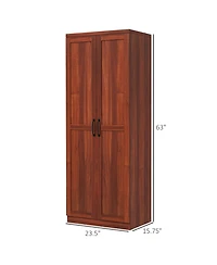 Clihome Modern Storage Cabinet with Adjustable Shelves, Antique Metal Handles for Kitchen Pantry (Tan)