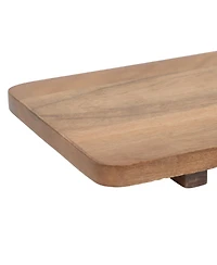 Gibson Home Gracious Dining 2-Tier Wooden Serving Tray with Metal Frame - Acacia Wood