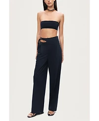 Nocturne Women's Cut-Out Waist Wide-Leg Pants