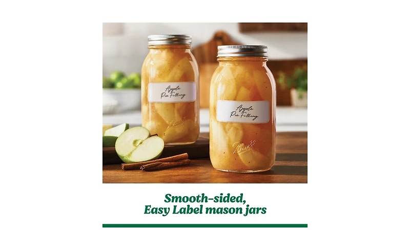 Ball Easy Label Glass Mason Jars, Regular Mouth, Quart (32 oz), Pack of 4
