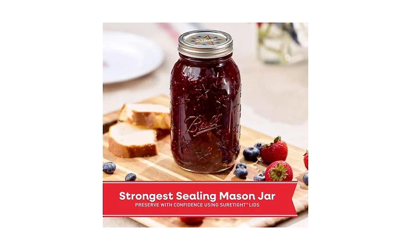 Ball Americana Glass Mason Jars, Regular Mouth, Pint (16 oz), Pack of 8