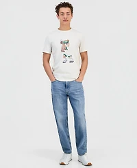 Guess Men's Berry Tennis Bear Graphic T-Shirt