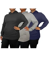 Blue Ice Women's Womeen's Loose Fit Waffle Knit Thermal Pullover Hoodie -3 Pack