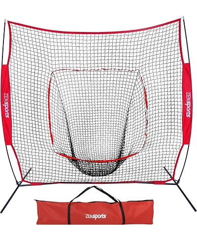 Zeny Baseball Softball Practice Net Hitting Batting Catching Pitching Training Net w/Carry Bag and Metal Bow Frame