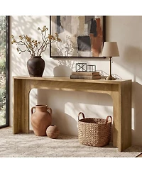 Tribesigns 63" Narrow Console Table, Modern Minimalist Wood Entryway Table, Long Console Behind the Couch