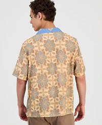 Guess Men's Napa Linen Casa Blanca Short-Sleeve Shirt