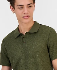 Guess Men's Logan Short Sleeve Knit Polo Shirt