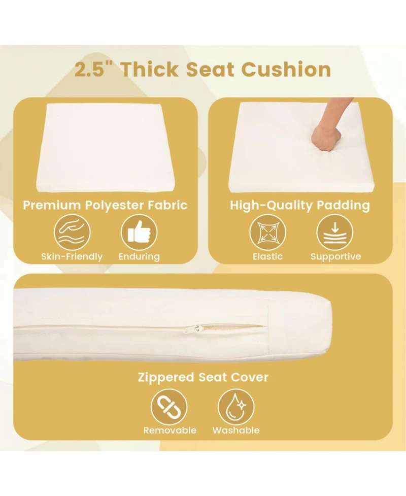 Sugift Pe Rattan Patio Dining Chairs Set of 2 with Acacia Wood Armrests