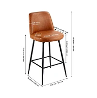 Sugift Bar Stool Set of 3 27 inch Counter Height Swivel Stools