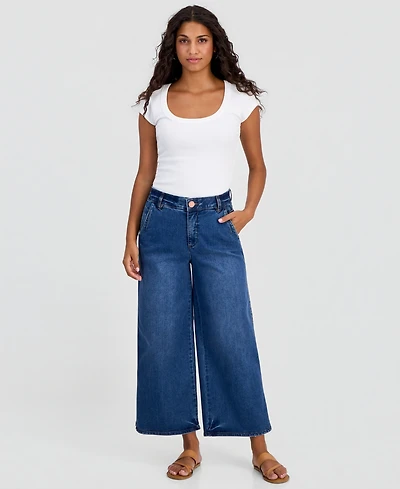 Democracy Petite AbSolution Skyrise Crop Wide-Leg Jeans