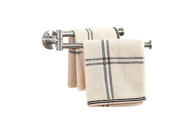 Phying Kitchen Swivel Towel Bar 9-Inch, Swivel Towel Rack for Dish Towel, Double Towel Bar 2-Arm Wall Mounted, Sus 304 Stainless Steel, Brushed Finish