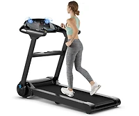 Black Folding Treadmill with Built In Bluetooth Speaker