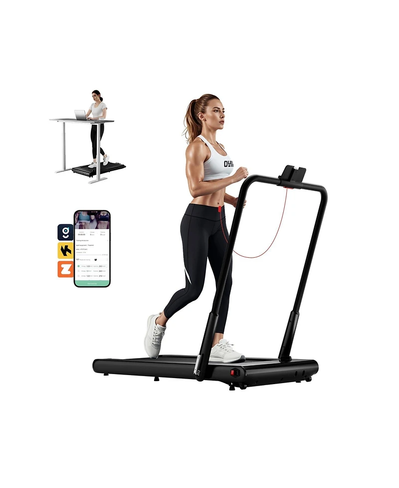 Folding Treadmill 3 in 1 App Remote Control Speakers Black