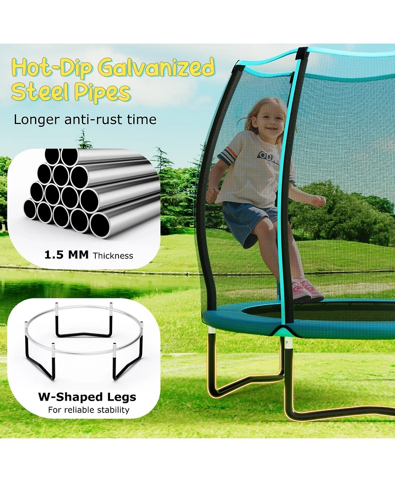 Indoor Kids Toddler Trampoline with Safety Net Mini Jump Set