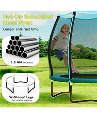 Indoor Kids Toddler Trampoline with Safety Net Mini Jump Set
