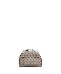 Pre-Owned Gucci Small Zip Pocket Backpack Embroidered Gg Coated Canvas