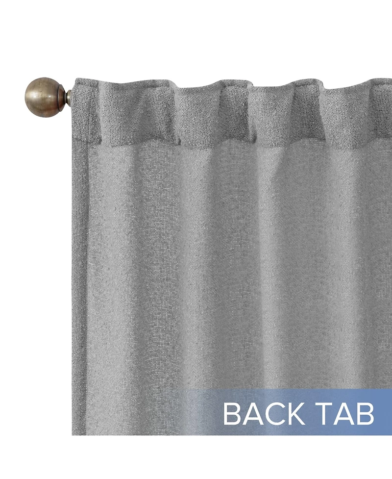 Boucle Light Filtering Back Tab Single Curtain Panel, 52"X96"