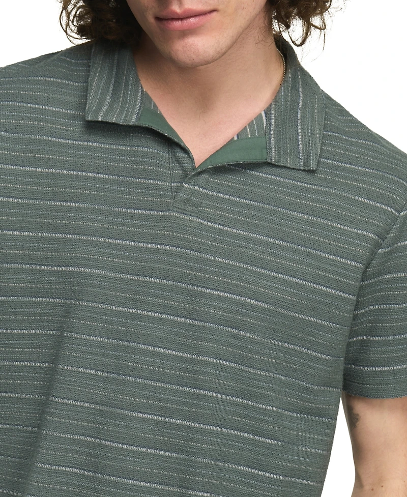 Lucky Brand Men's Jacquard Striped Polo Shirt