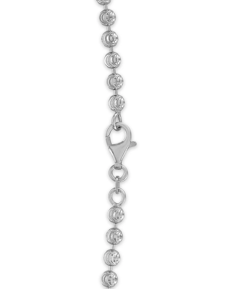 Macy's Men's Polished Moon Bead Chain Necklace in Sterling Silver