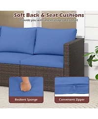 Gouun 3-in-1 Outdoor Wicker Daybed with Adjustable Backrest and Storage Ottoman, 66 in Wide