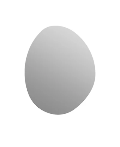 Busdays 40 x 32 Inch Modern Asymmetrical Bathroom Wall Mirror Hd Copper Free Silver Glass Anti Oxidation Vertical Hanging