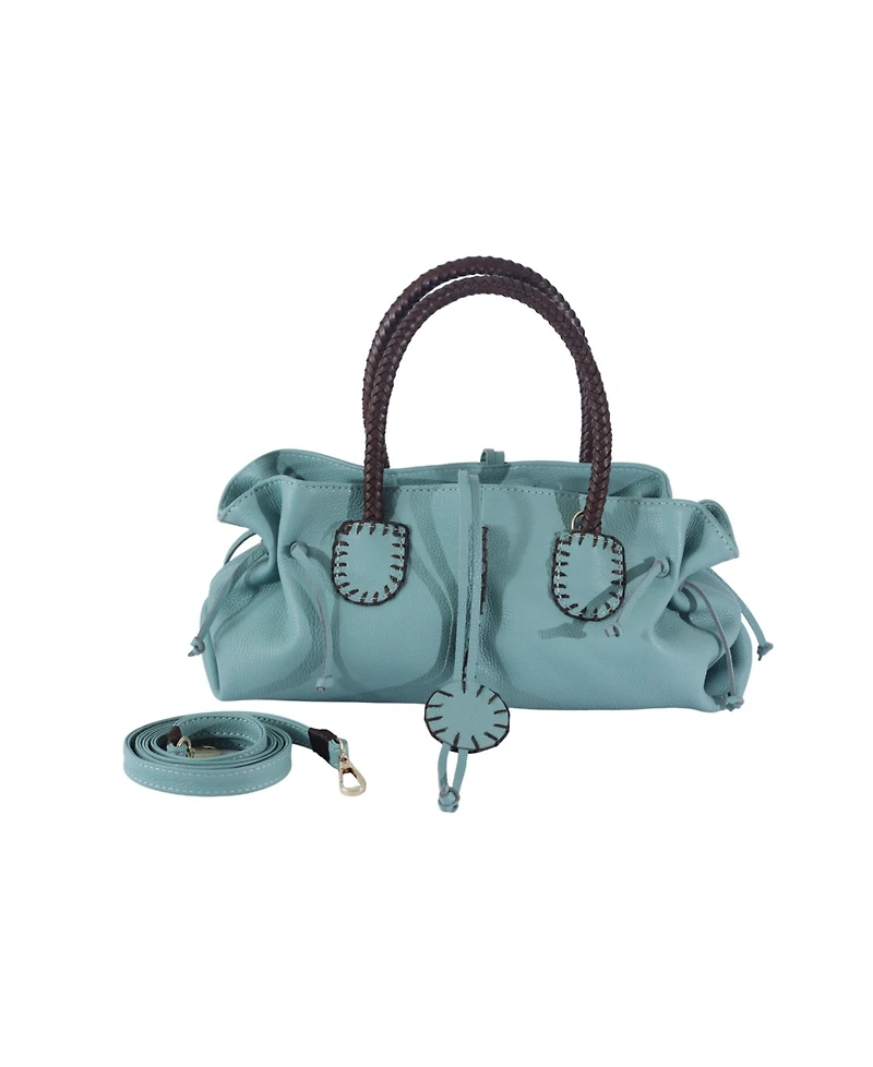 Carlos Falchi Mini Satchel Top Grain Leather Bag