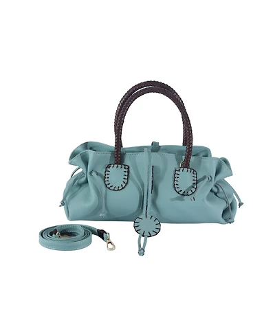 Carlos Falchi Mini Satchel Top Grain Leather Bag