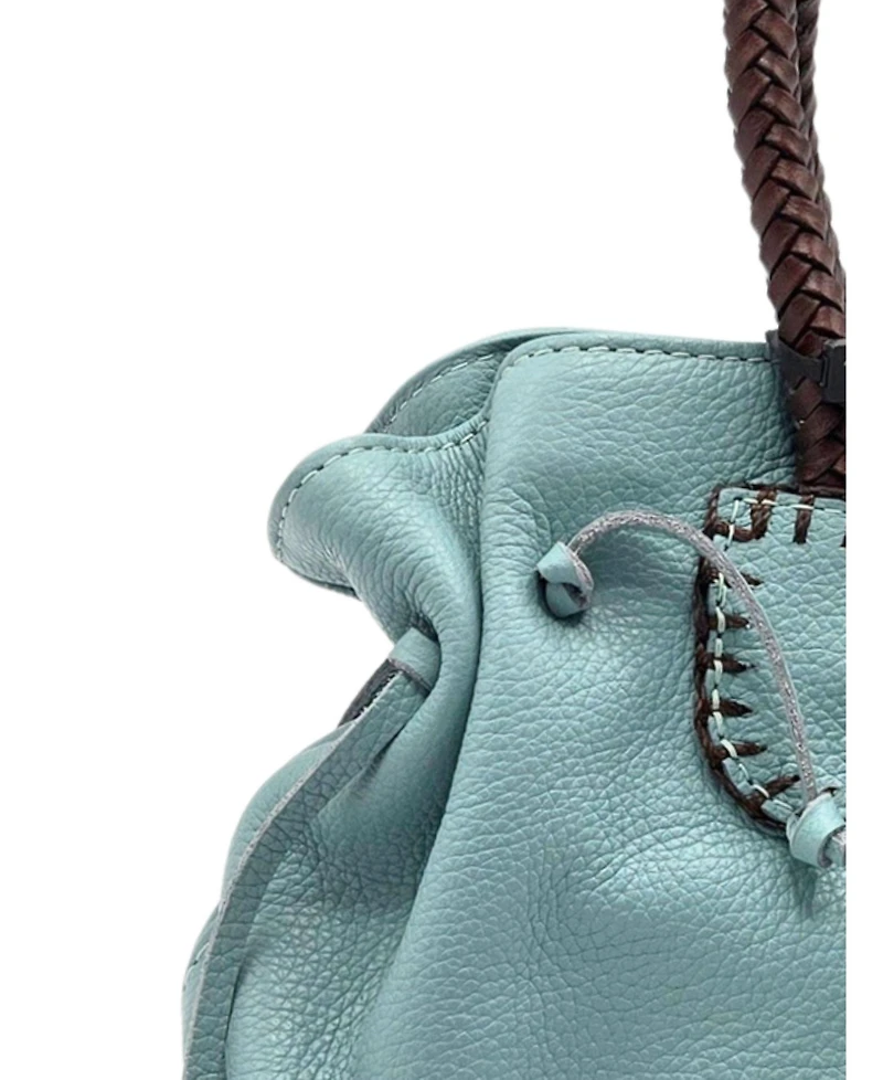 Carlos Falchi Mini Satchel Top Grain Leather Bag